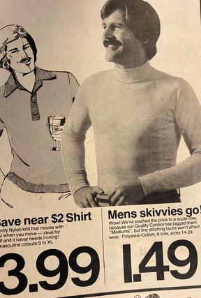 Bring back Skivvies. Gold Coast Bulletin old advertisements. July 1975