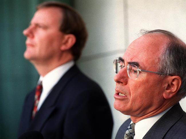 John Howard and Peter Costello in 1998. Picture: David Crosling