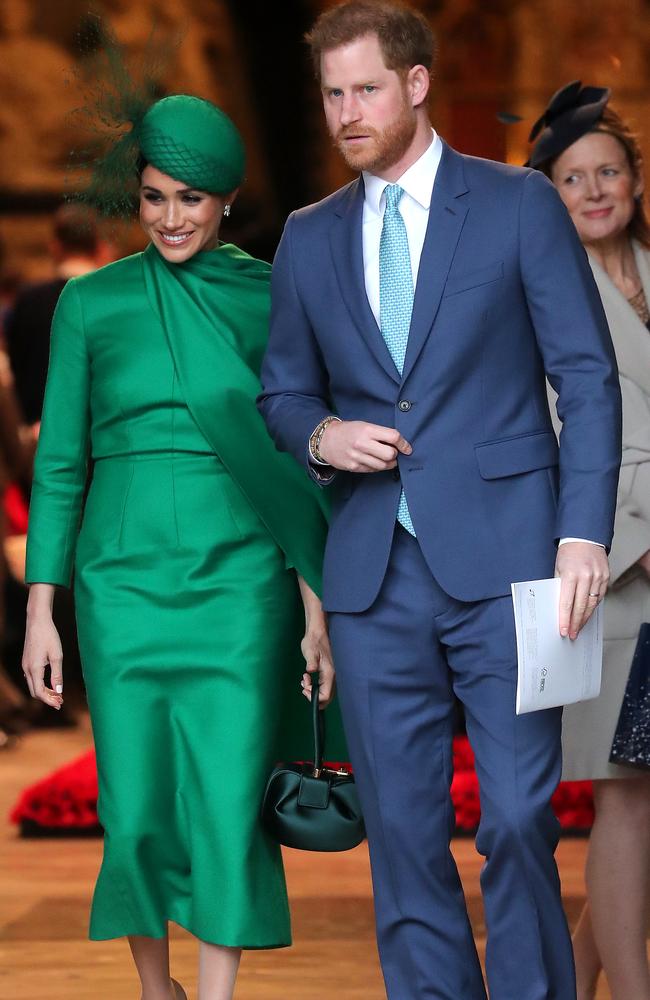 Prince Harry, Duke of Sussex and Meghan, Duchess of Sussex meet children at the Commonwealth Day Service 2020 on March 9. Picture: Chris Jackson/Getty Images.