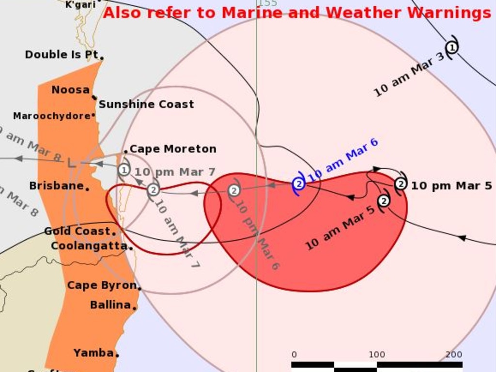 he Bureau of Meteorology's 10.53am tracking map.