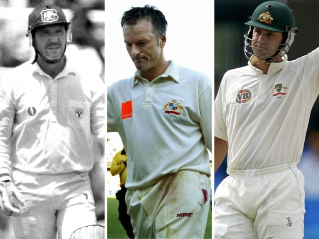 Steve Smith has joined Allan Border, left, Steve Waugh, centre, and Ricky Ponting, right, to the coveted 10,000-run milestone.