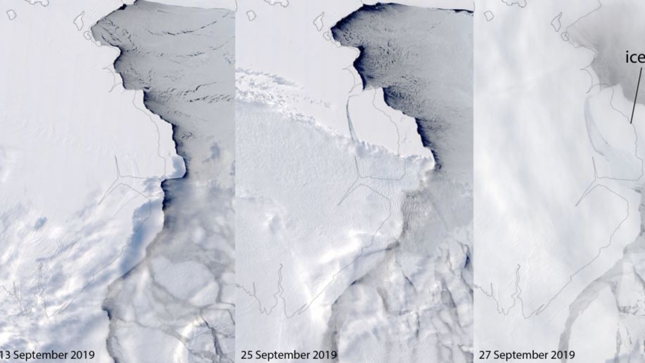 The iceberg separated from the Amery shelf over the weekend.