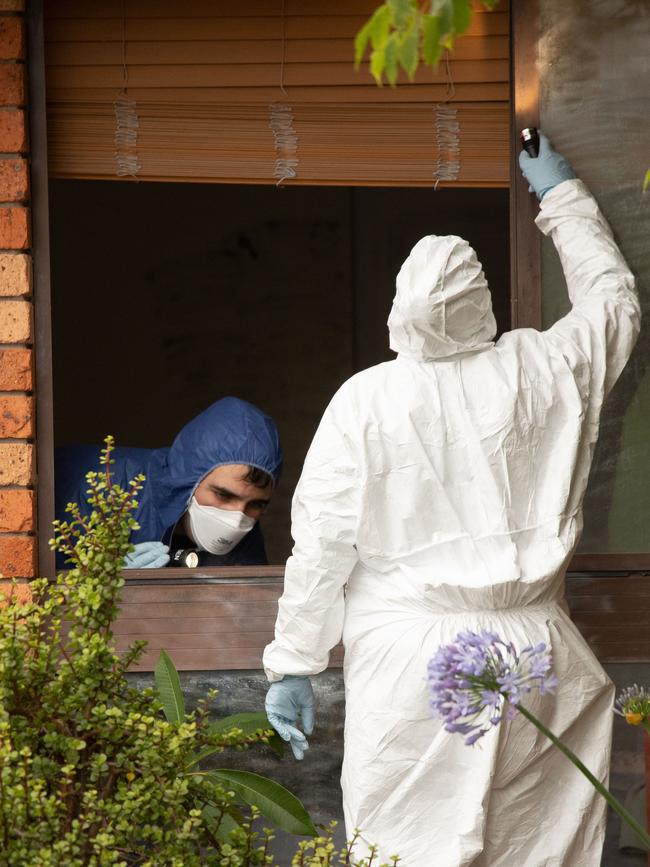 The Cranebrook home remained a crime scene on Monday.