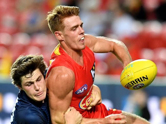 Jez McLennan is yet to get a game in the AFL in four seasons at the Suns. Picture: AAP