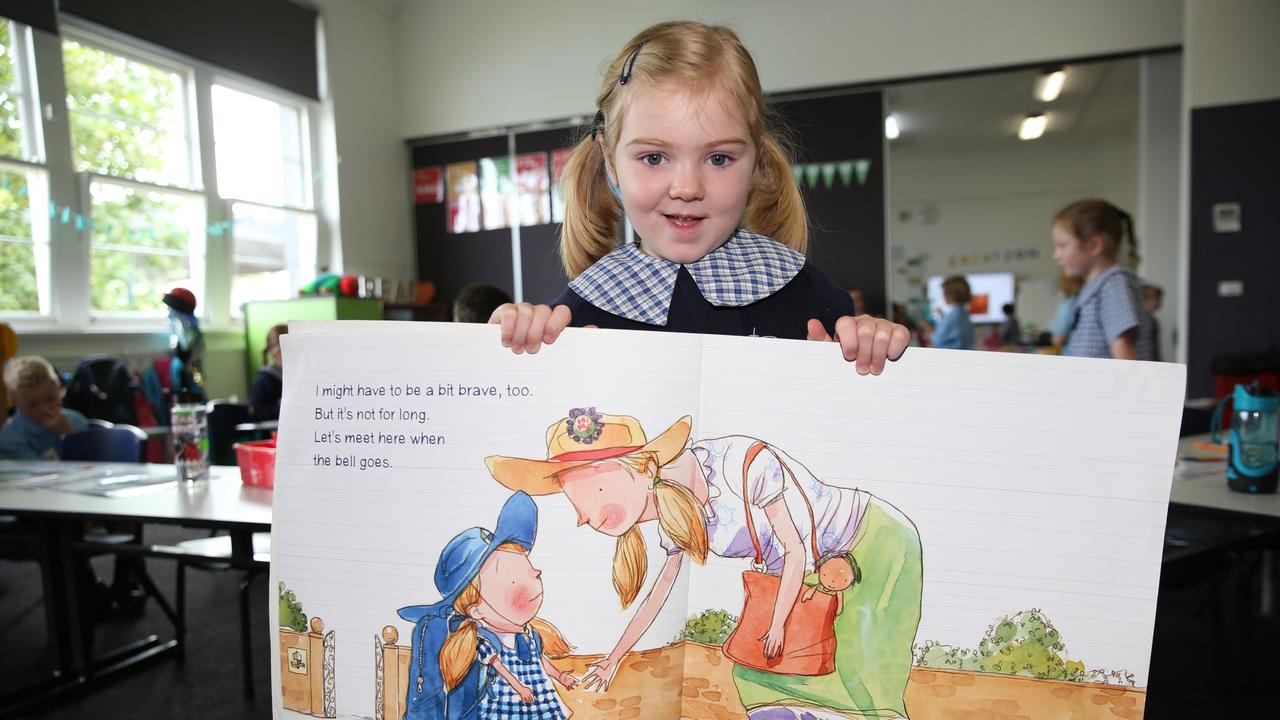 Mackenzie Ballard, 5. St Margaret’s school welcomed around 43 prep students today. Picture: Peter Ristevski