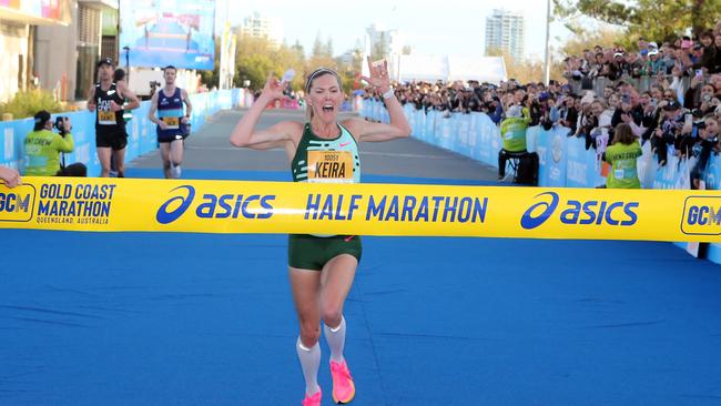 Gold Coast Marathon 2023 Winner of Female Half Marathon KEIRA D'AMATO. 1 July 2023 Southport Picture by Richard Gosling