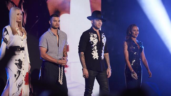 With fellow The X Factor judges Iggy Azalea Adam Lambert and Mel B in 2016. Picture: The X Factor.