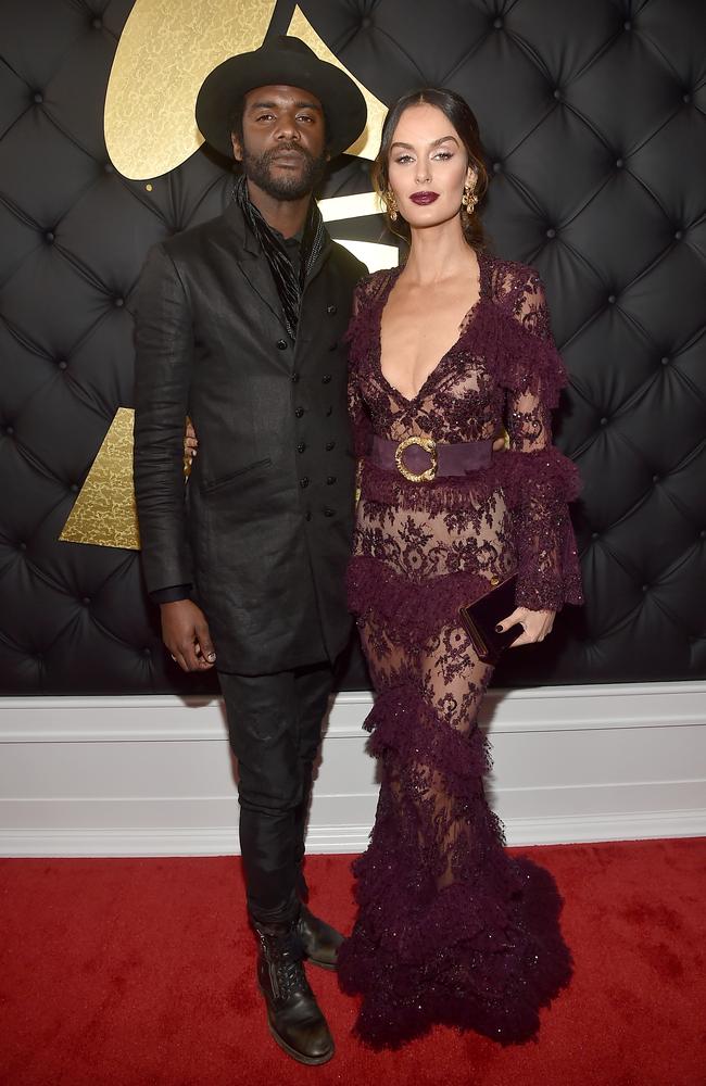 Gary Clark Jr. and Nicole Trunfio attend The 59th GRAMMY Awards at STAPLES Center on February 12, 2017 in Los Angeles, California. Picture: Getty