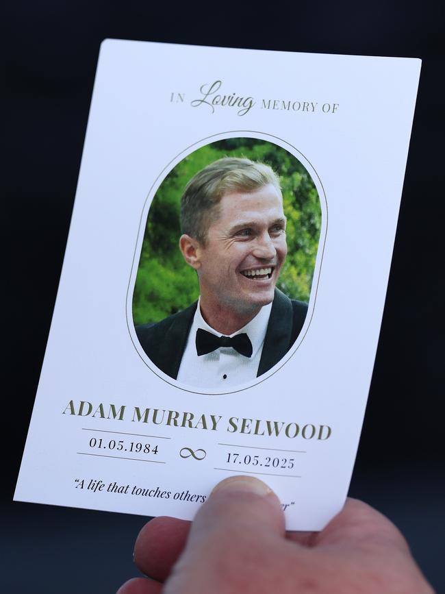 The order of service booklet for Adam Selwood. Picture: AFL Photos/via Getty Images