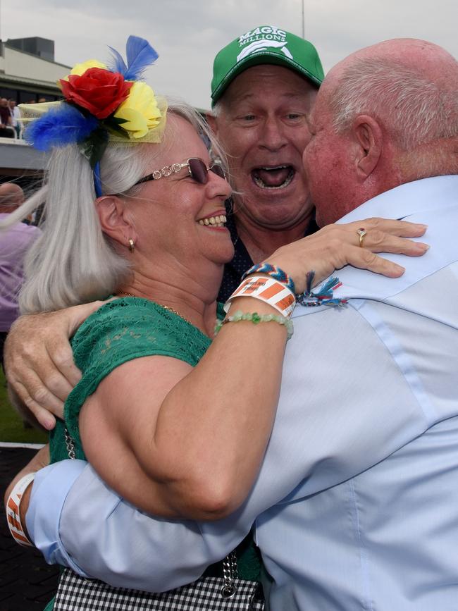 Owners Allan Endresz, Robyn and Jeff Simpson celebrate.