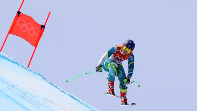 Greta Small in the women’s downhill. Picture: Getty