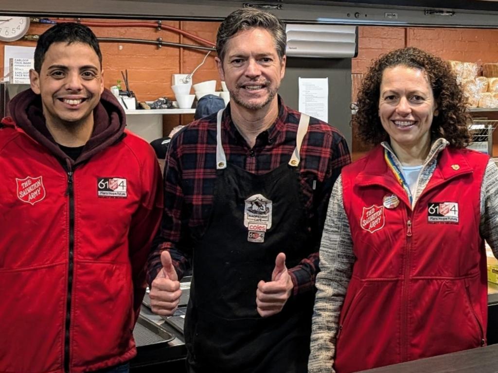 Mr Reece started his first official day as Lord Mayor on Wednesday volunteering with his three daughters at the Salvation Army’s Magpie Nest Cafe on Bourke St.