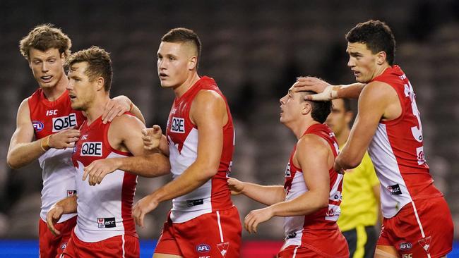 Lewis Taylor celebrates a goal. Picture: AAP Image/Michael Dodge