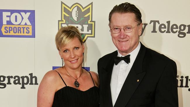 Lisa Mottram and Denis Fitzgerald arriving at the 2008 rugby league Dally M Awards in Horden Pavilion Sydney.