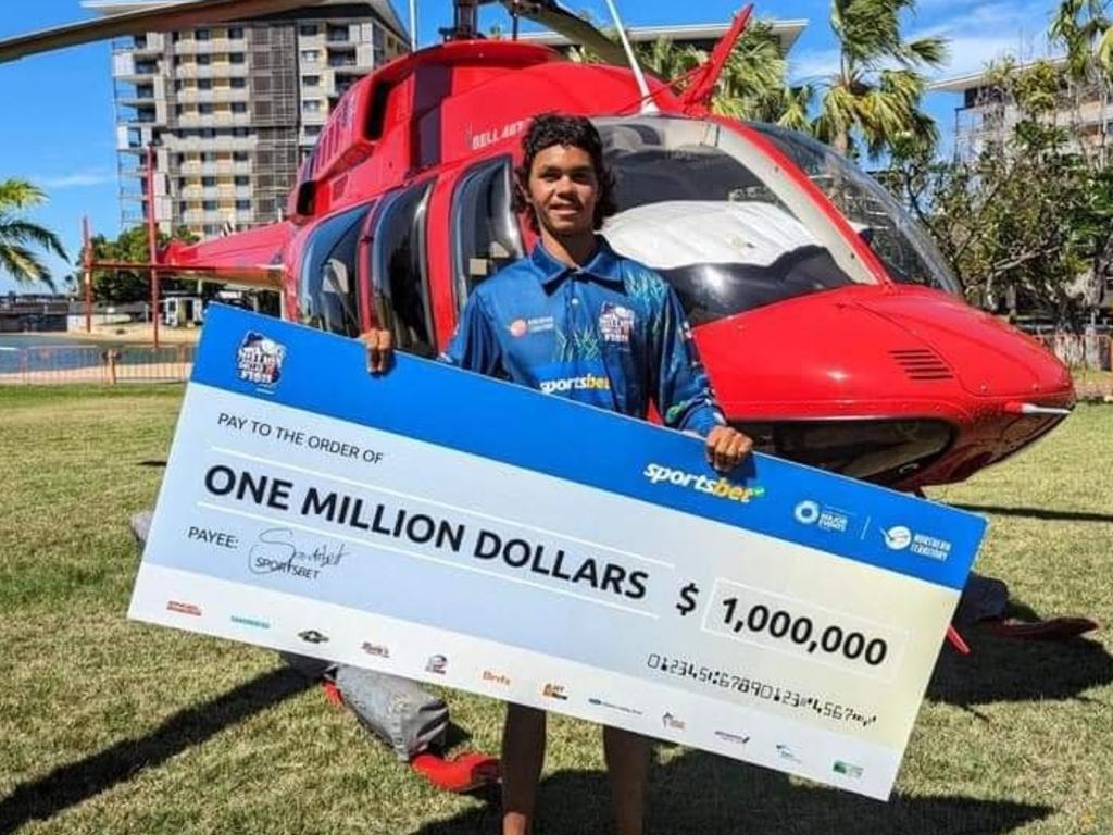 Northern Territorian 19-year-old Keegan Payne is one of Australia’s latest millionaires after hooking a barramundi worth $1 million on Sunday morning. Picture: Facebook