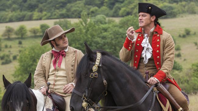 Josh Gad (Le Fou) and Luke Evans (Gaston) take the villain roles in the reimagined Beauty and the Beast. Picture: Disney