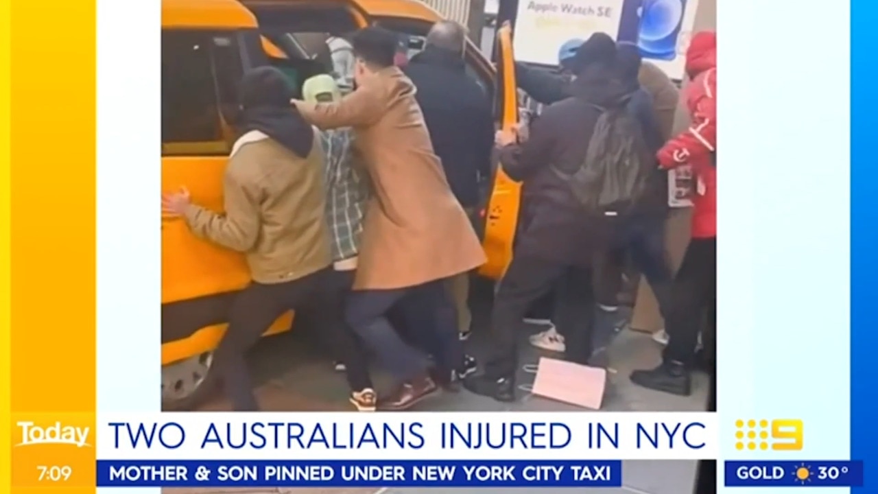 Two Australians among the six pedestrians struck by a taxi (Today)