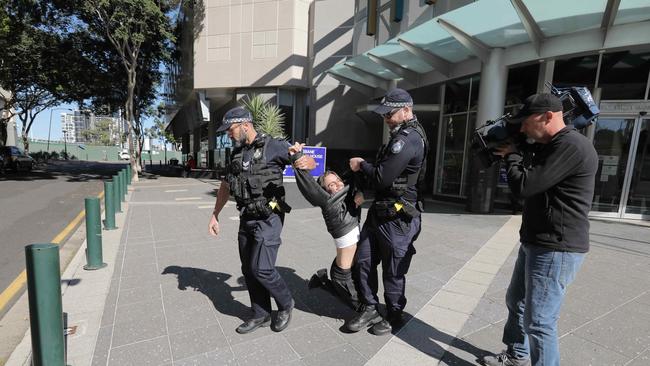 Extinction Rebellion spokesman and environmental activist Eric Herbert protesting outside the arrest court earlier this year.