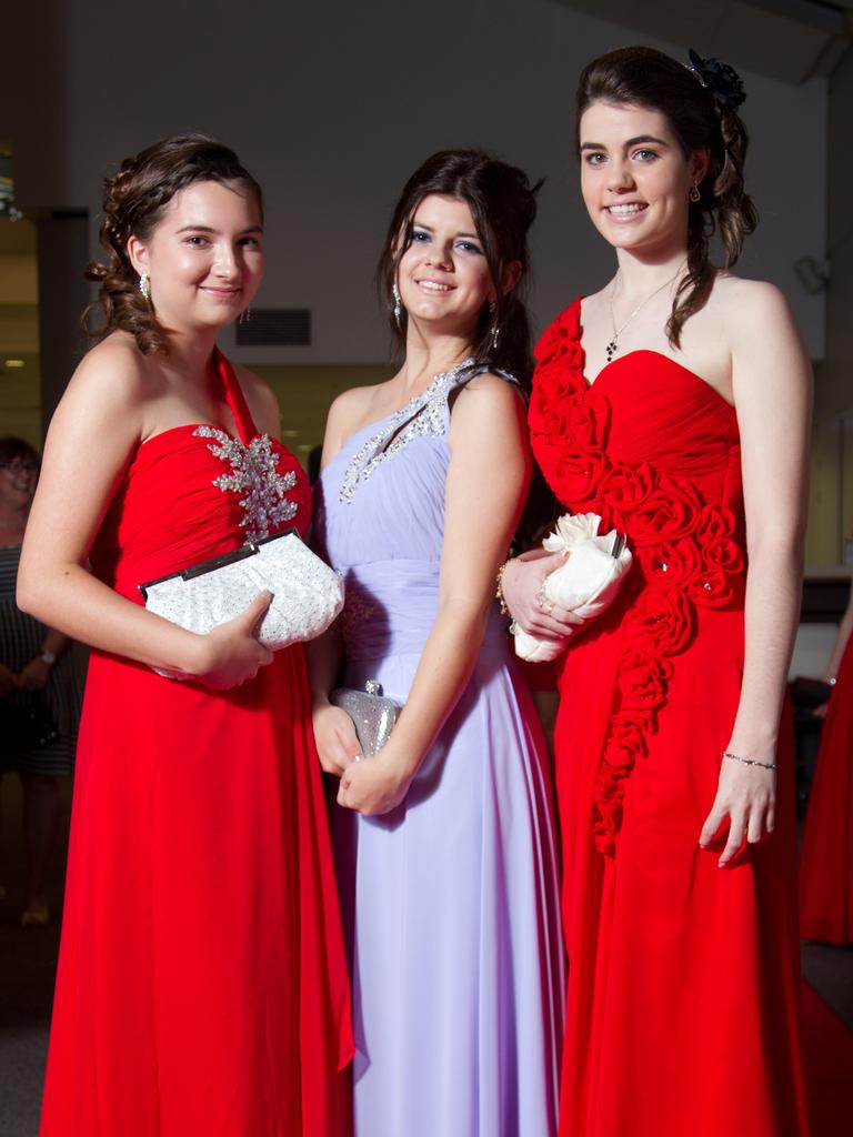 Ellen Penley, Melinda Kern and Lisa Watson at the 2012 Kormilda College formal. Picture: SHANE EECEN / NT NEWS