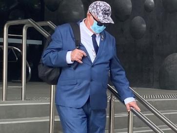 Kenneth Grant, father of former police minister Troy Grant, leaving Newcastle District Court on Feb 18, 2021 after being arraigned. Picture Amy Ziniak