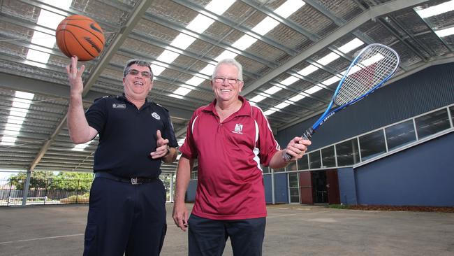 Sgt Peter Parkes and Noel Powell at the PCYC. Picture: Chris Higgins