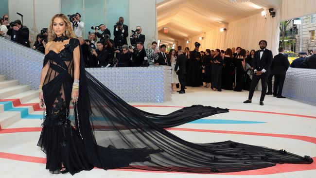 The singer’s dress featured two sheer panels. Picture: Dimitrios Kambouris/Getty Images for The Met Museum/Vogue