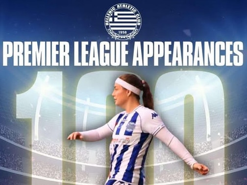 Jazzmin Forwood reached 100 caps for Hellenic AFC. Picture: Hellenic Facebook.