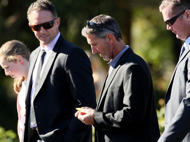 Father Aaron Cockman after the service. Pic: Colin Murty/The Australian