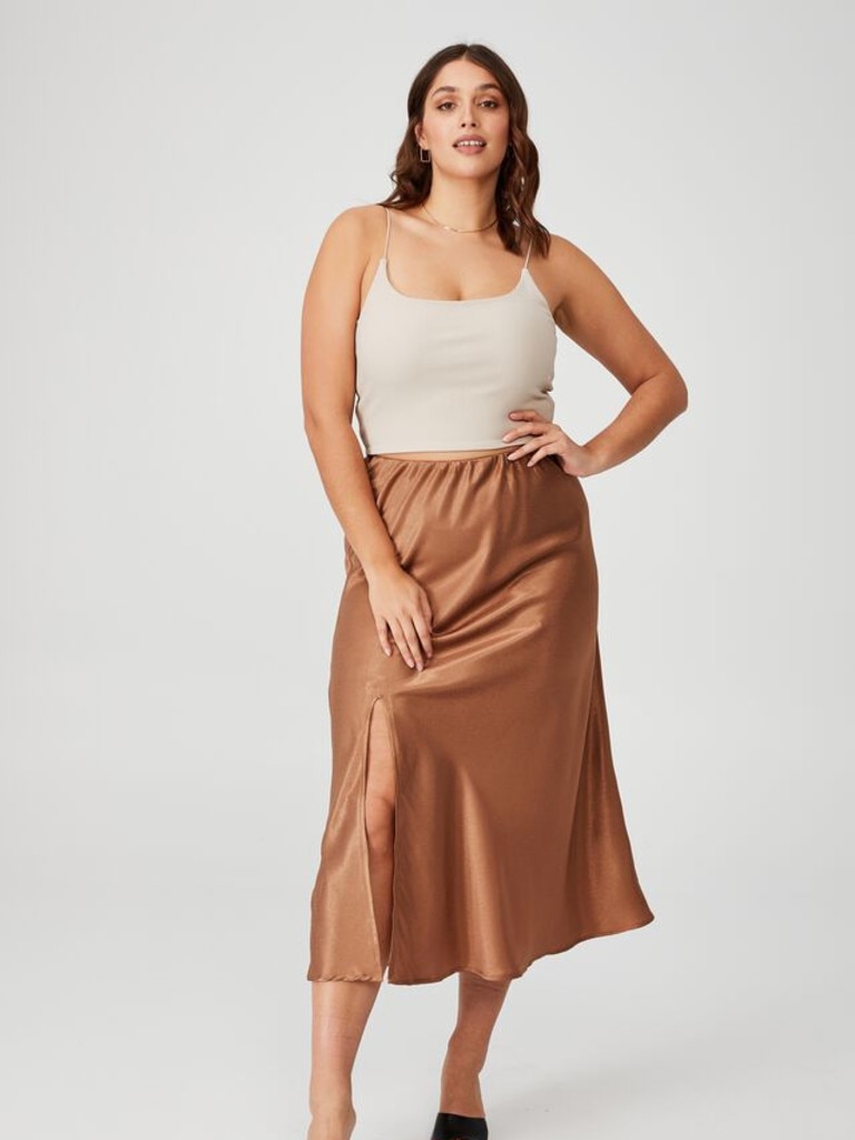 Cotton On Curve Side Split Midi Skirt