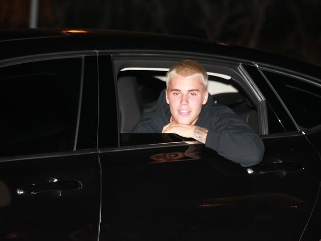 Justin Bieber arrives in Brisbane on Sunday night. Picture: Adam Armstrong