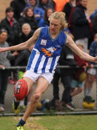 Collingwood’s rising star Jaidyn Stephenson in action during Ferntree Gully.