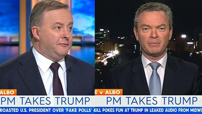 Pyne and Albanese weigh in on leaked audio of Turnbull mocking Trump 