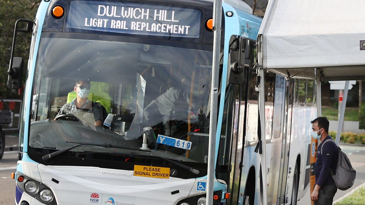 Buses will replace the light rail service for months. Picture: Richard Dobson