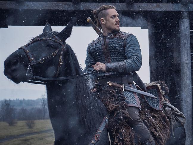 Escape artist … Cornwell’s wily character Uhtred, of The Last Kingdom series, as portrayed on TV by Alexander Dreymon. There’s bad news for his fans below.