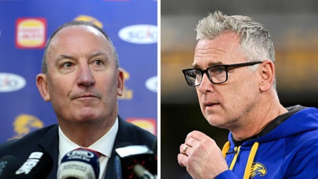 Trevor Nisbett and Adam Simpson. Photos: AAP and Getty Images