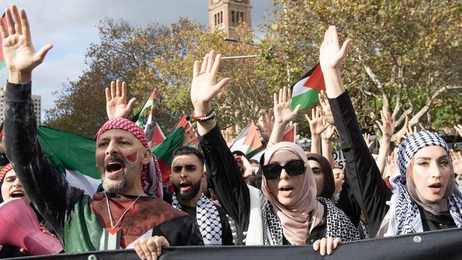 The rallies in Sydney and Melbourne draw thousands to the streets. Picture: NCA NewsWire / Jeremy Piper