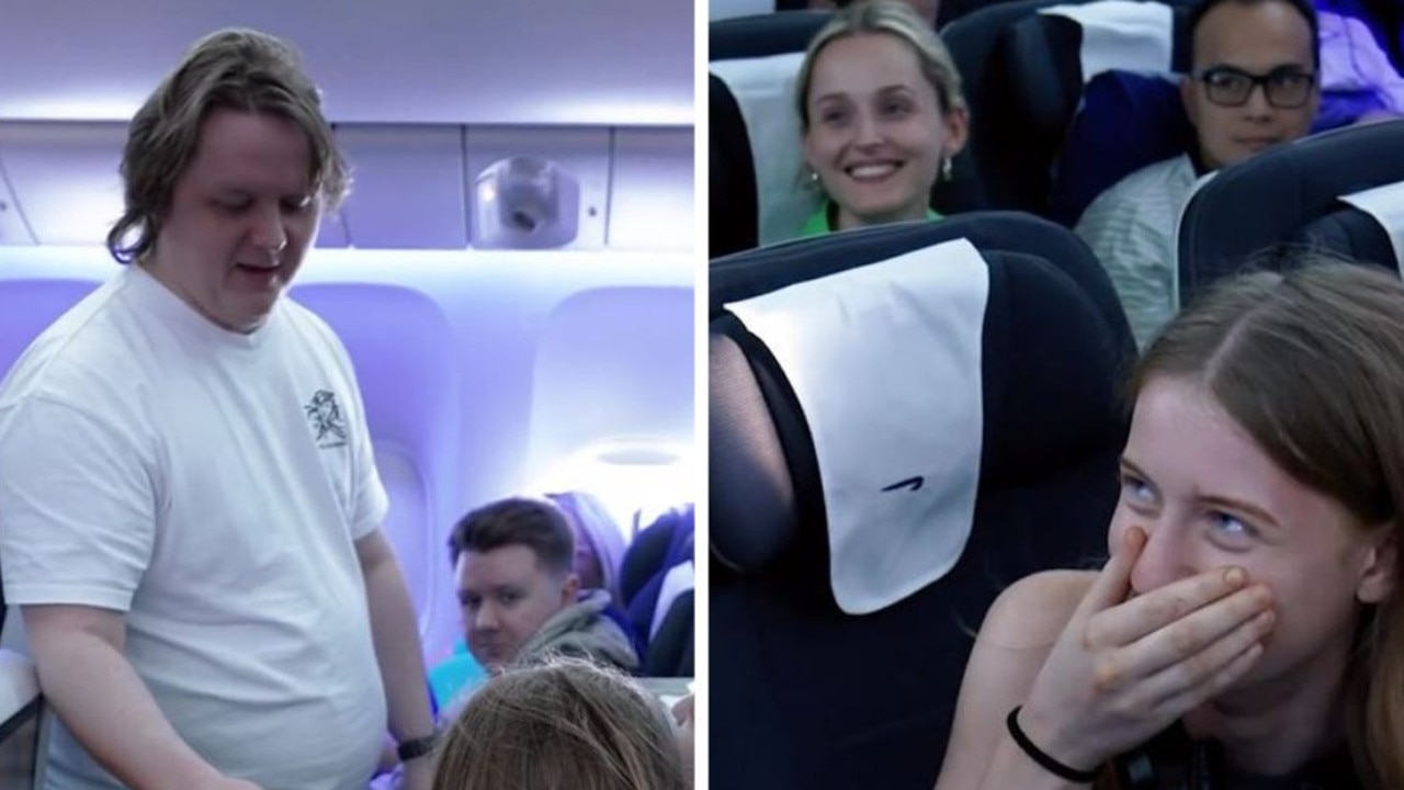 Star’s unexpected mid-flight act shocks passengers. Picture: TikTok/lewiscapaldi