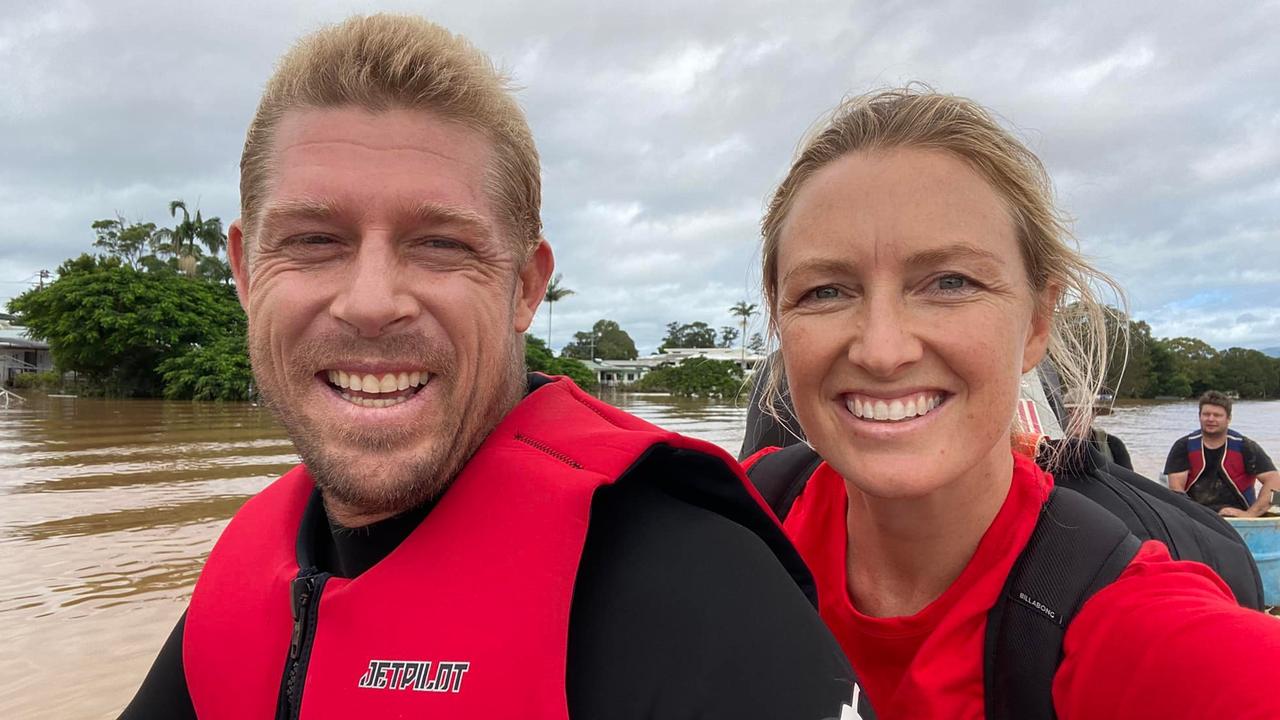 Mick Fanning donned the wetsuit for a very different reason. Photo: Facebook.