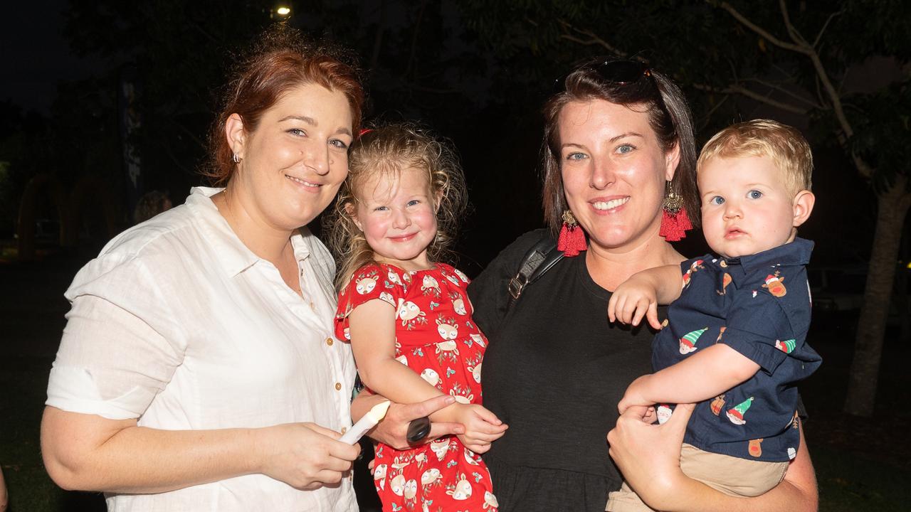 Leigh Storey, Gabby Hoffman, Nikki Hoffman and Nash Hoffman at Carols in the Gardens, Mackay Regional Botanic Gardens, Saturday 2 December 2023 Picture:Michaela Harlow