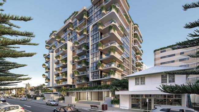 Artist impression of Esprit, a tower planned by S &amp; S projects in Coolangatta.