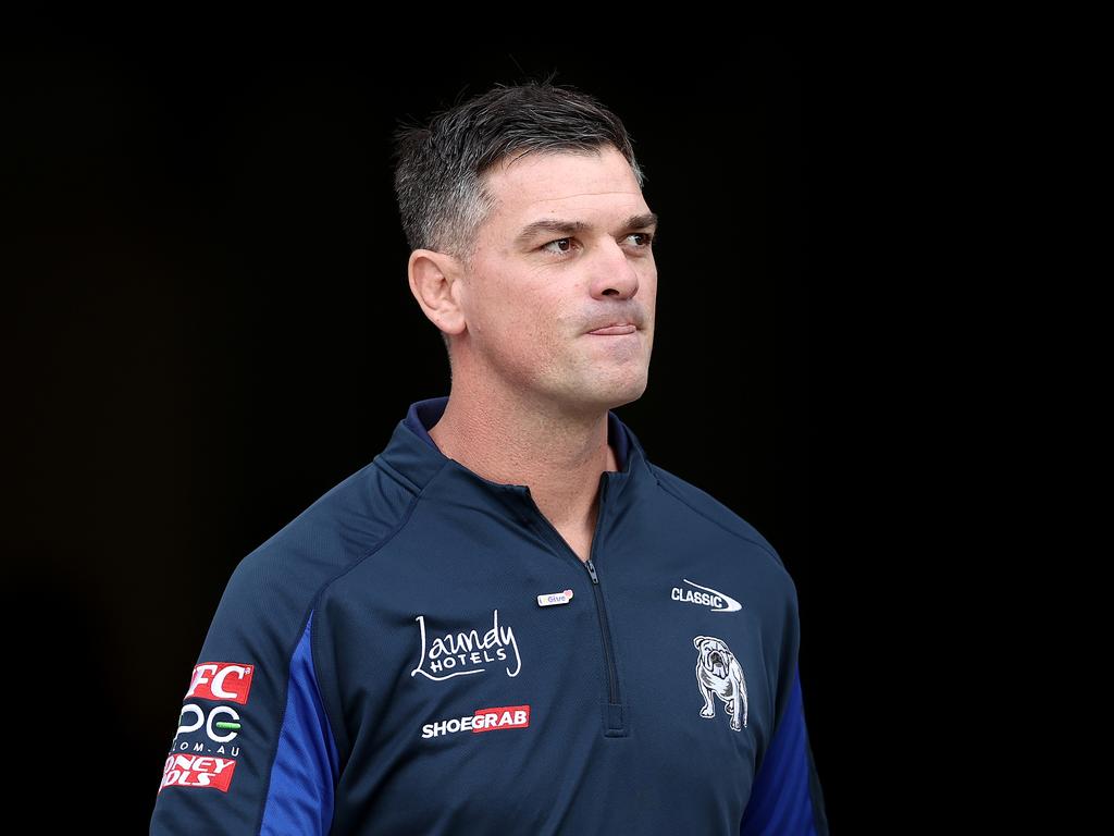 Bulldogs coach Cameron Ciraldo is building a more professional culture at the club, but the coach turnover since 2017 has been ridiculous. Picture: Getty Images.