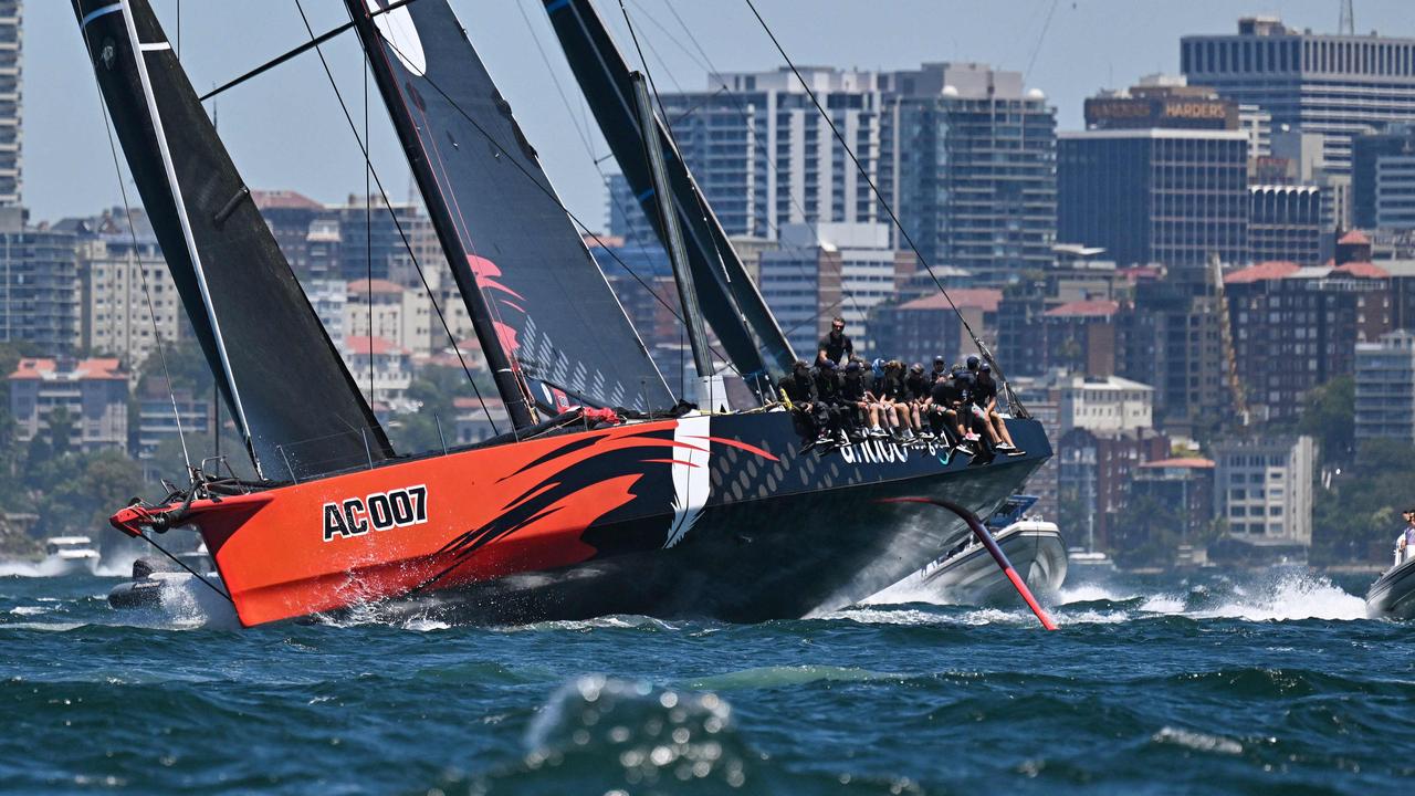 Andoo Comanche during the SOLAS Big Boat Challenge race. Picture: Saeed Khan/AFP