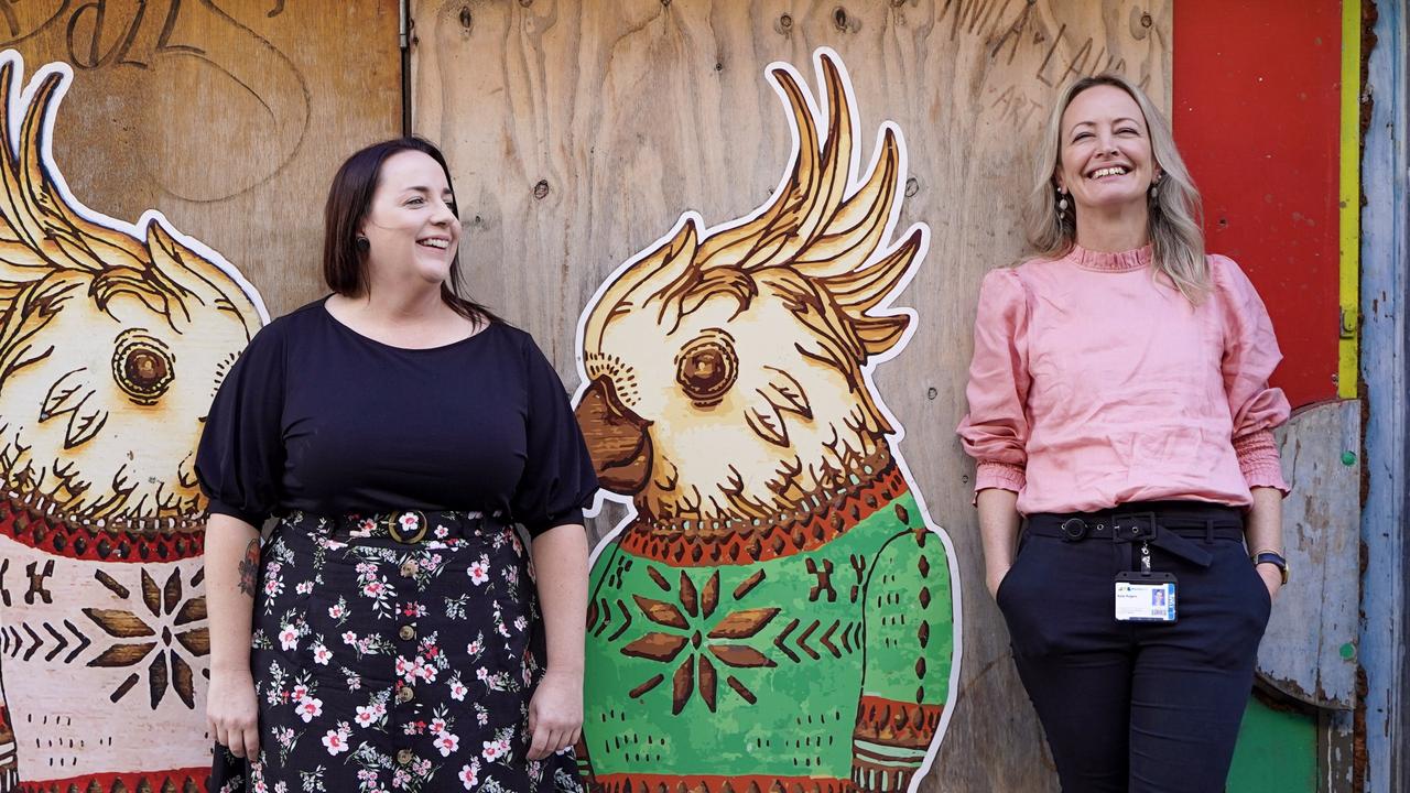 Mackay City and Waterfront project manager Kylie Rogers and project coordinator Stacey Mills are excited for the community to experience place activation in the CBD including with special events in Fifth Lane. Picture: Heidi Petith