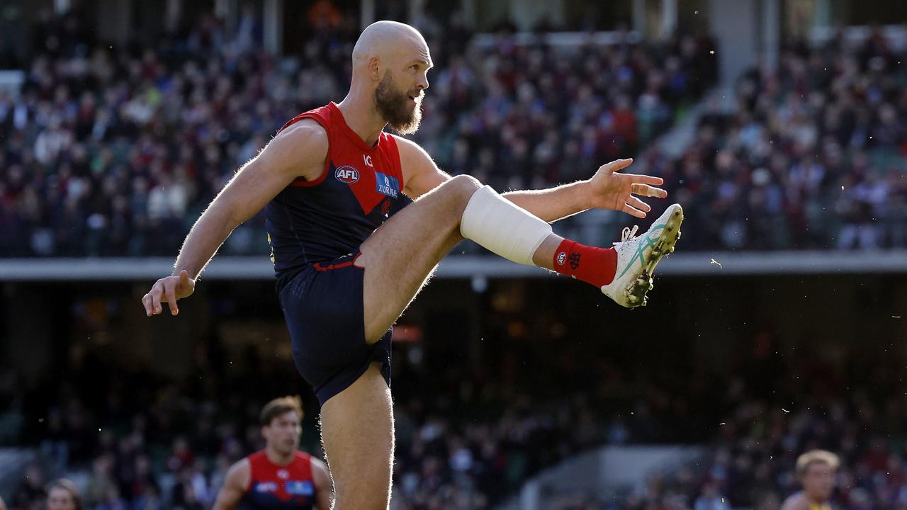 Melbourne captain Max Gawn is pushing for a return from injury. Picture: Michael Klein