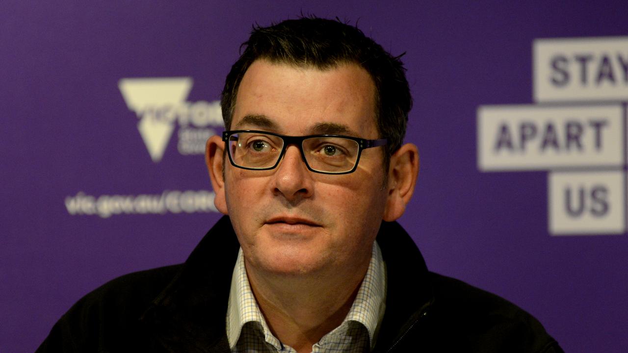 Victorian Premier Daniel Andrews addresses the media with the latest on the state's COVID-19 outbreak. Picture: NCA NewsWire / Andrew Henshaw