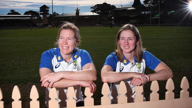 Alex Blackwell and Rachael Haynes at a press conference at North Sydney Oval.