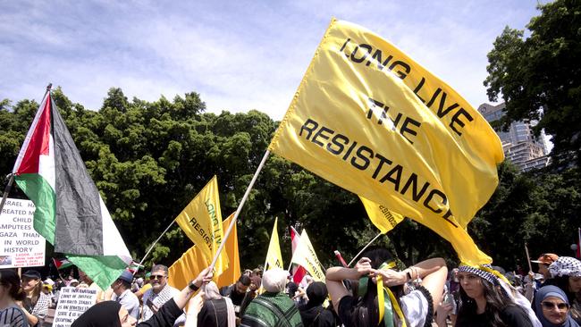 Anti -War protesters take to the street of Sydney .Picture: Jeremy Piper