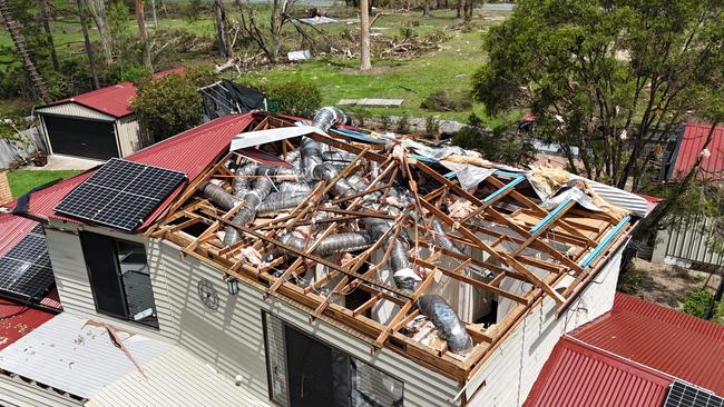 Storm damage left behind at California Drive, Oxenford on Christmas Day. Picture Glenn Hampson