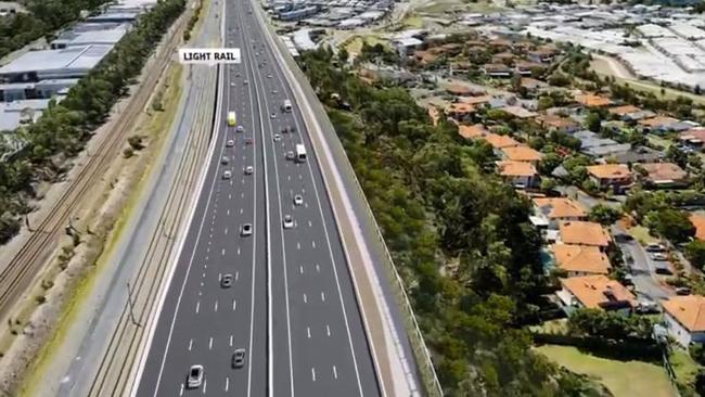 Artist's impression - Coomera Connector approaching Arundel.