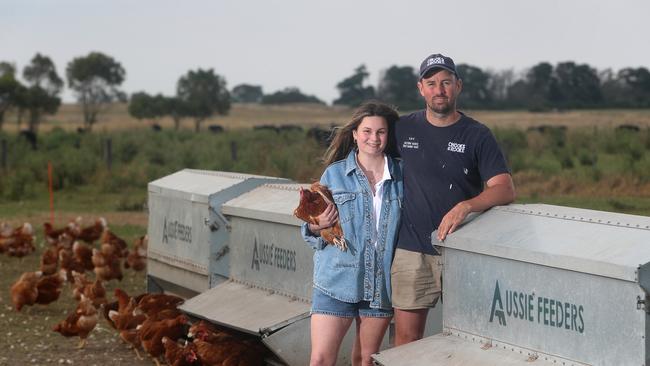 Xavier and Kimberley Prime of Chooks at the Rooke at Cororooke. Picture: Yuri Kouzmin